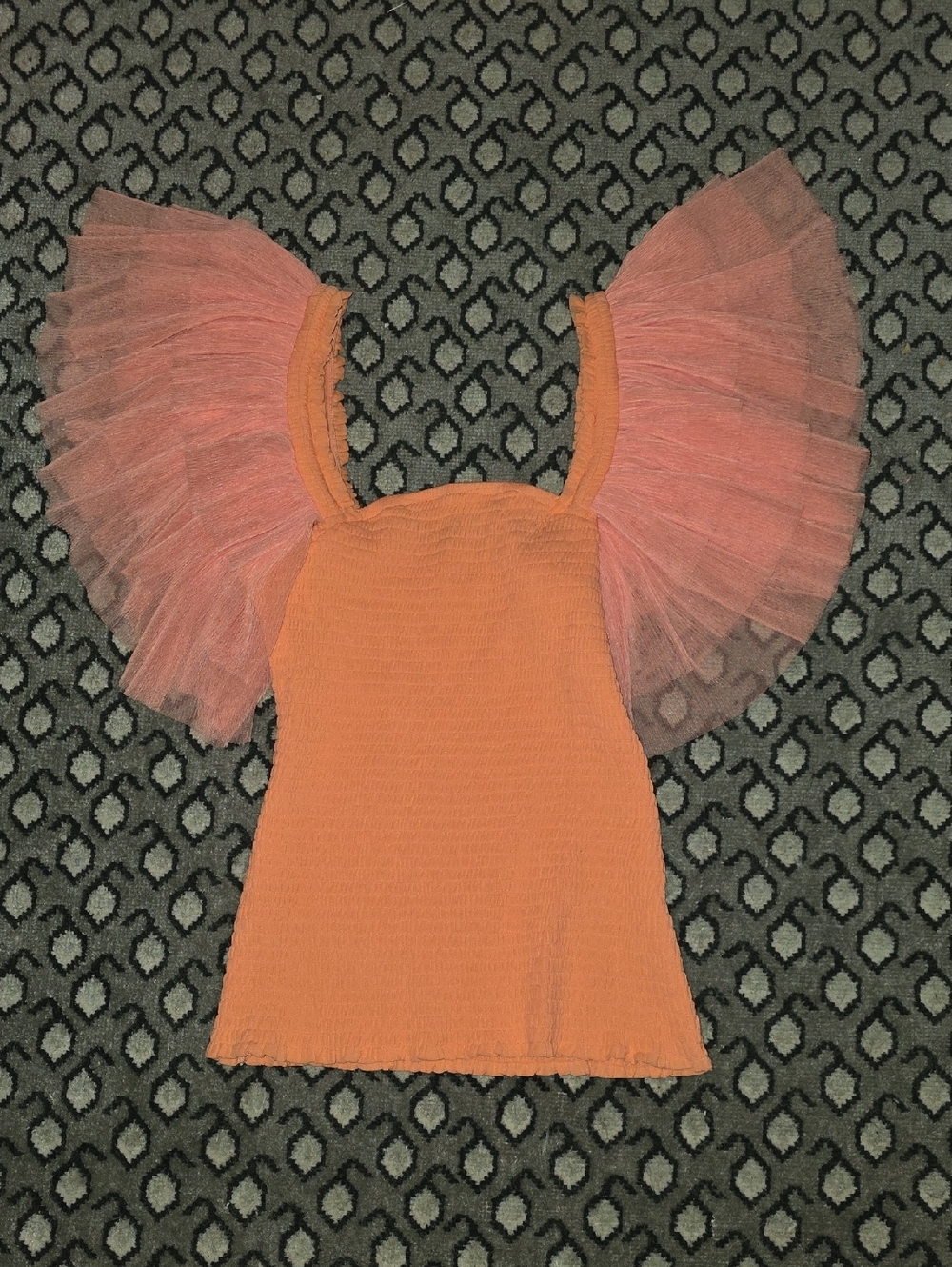 Women’s Peach Ruffle Sleeve Tank Top